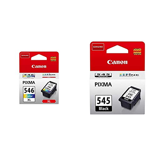 Canon CL-546XL Cartucho de tinta original Tricolor XL + PG-545 Cartucho de tinta original Negro para Impresora de Inyeccion de tinta Pixma