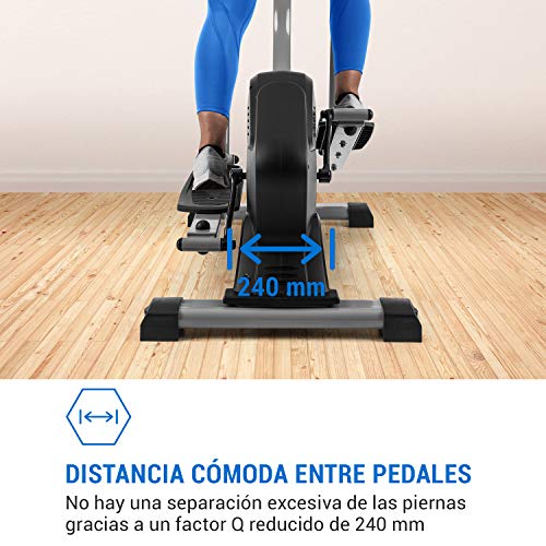 CapitalSports Helix Comfort - Bicicleta elíptica, Aplicación Kinomap, Volante de inercia 12 kg, MagResist: Resistencia magnética de 32 intensidades, Sensores de Pulso, 14 programas, Pantalla, Negro