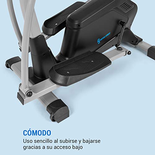 CapitalSports Helix Comfort - Bicicleta elíptica, Aplicación Kinomap, Volante de inercia 12 kg, MagResist: Resistencia magnética de 32 intensidades, Sensores de Pulso, 14 programas, Pantalla, Negro