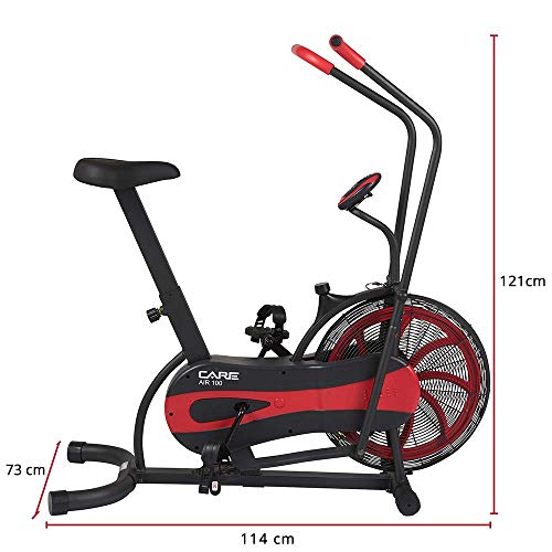 Care fitness - air bike CA-700 - Air bike - Bicicleta de interior con resistencia al aire - 6 funciones - Bicicleta elíptica 2 en 1