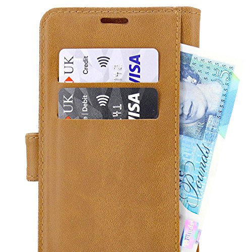 Case Collection Funda de Cuero para Motorola Moto G6 Play Estilo Cartera con Tapa abatible y Ranuras para Dinero y Tarjeta de crédito para Motorola Moto G6 Play Funda