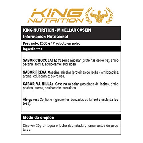 CASEIN MICELLAR 2,3Kg Fresa KING NUTRITION caseina micelar