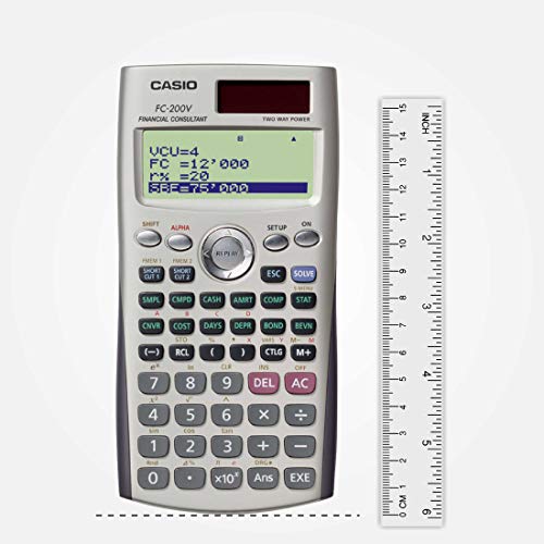 Casio FC-200V - Calculadora financiera, 12.2 x 80 x 161 mm, gris