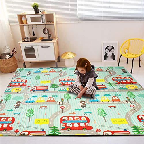 CCLIFE Alfombra de Juegos Reversible Colchoneta Infantil Plegable.Alfombra de Juegos de XPE, Colchoneta de Juegos Plegable, Alfombra de Doble Cara, Impermeable, No tóxico