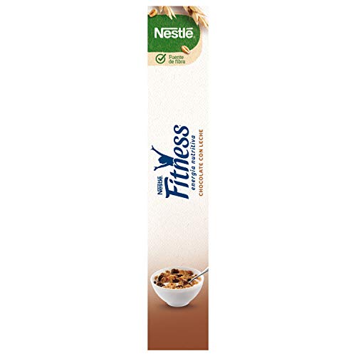 Cereales NESTLÉ Fitness con chocolate con leche - Copos de trigo integral, arroz y avena integral tostados - 1 paquete de cereales de 375g