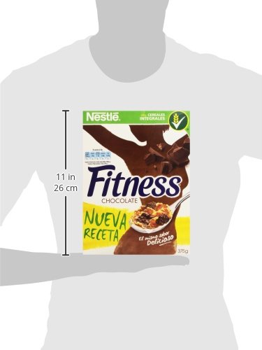 Cereales NESTLÉ Fitness con chocolate con leche - Copos de trigo integral, arroz y avena integral tostados - 1 paquete de cereales de 375g