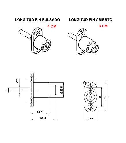 Cerradura de ventanas correderas Blanco PACK 2 - LLAVES IGUALES