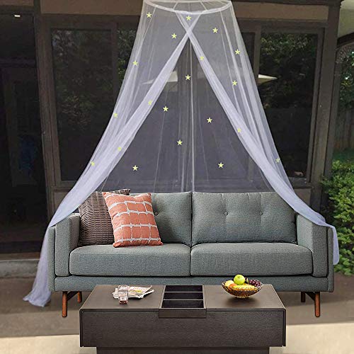 Ciaoed Mosquitera con estrellas luminosas Estrellas Cúpula con dosel de cama luminosa Cúpula antimosquitos La cubierta con dosel se adapta a la cama de bebés, niños, niñas o adultos