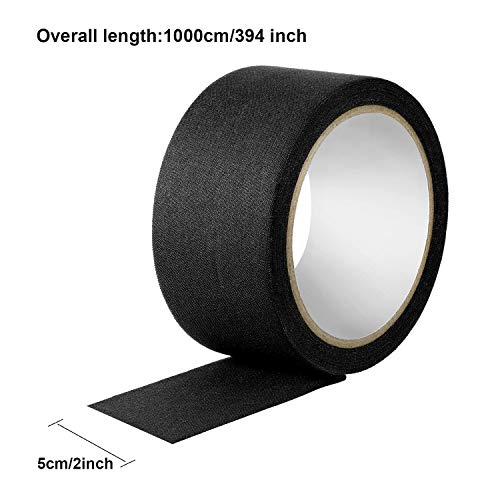 Cinta de Tela 5 cm x 10 m, Cinta de Sellado de Costura Adhesiva para Reparación de Correas (Negro)