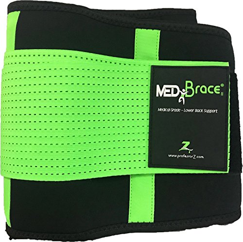 Cinturón Lumbar Médico Ortopédico para Prevenir Lesiones al hacer Deporte o Aliviar el Dolor y la Molestia de la Ciática, la Hernia de Disco, Mejora la Postura de la Espalda- Verde M 72-89cm