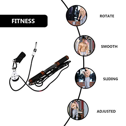 CLISPEED Juego de Cuerdas de Tríceps Cable de Cuerda Desplegable Accesorios de Polea Equipo de Entrenamiento de Fuerza del Brazo para Jalones Laterales Curl de Bíceps Extensiones de