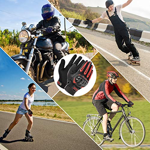 COFIT Guantes de Motos, Guantes de Pantalla Táctil Full Touch para Carreras de Motos, MTB, Escalada, Senderismo y Otros Deportes al Aire Libre - Rojo XL