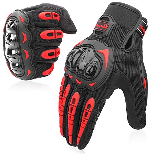 COFIT Guantes de Motos, Guantes de Pantalla Táctil Full Touch para Carreras de Motos, MTB, Escalada, Senderismo y Otros Deportes al Aire Libre - Rojo XL