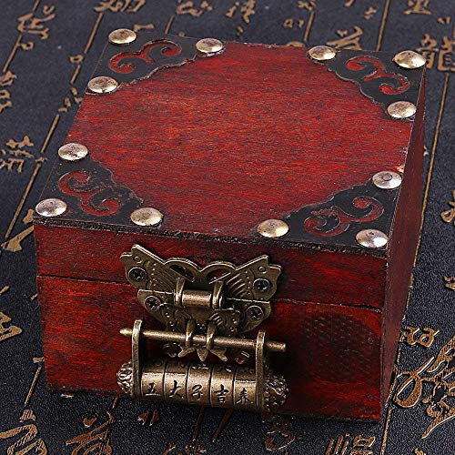 Combinación de caracteres chinos Vintage Lock & Butterfly pestillo Hasp & Tornillos para gabinete Joyero Caja de Regalo