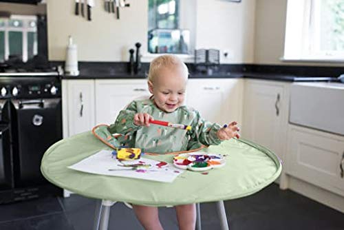 Combo Babero de Destete y Kit de Bandeja- Bandeja Tidy Tot + babero recoge comida con mangas ¡El babero para el Baby Led Weaning Imprescindible! Perfecto para jugar sin mancharse y para el destete