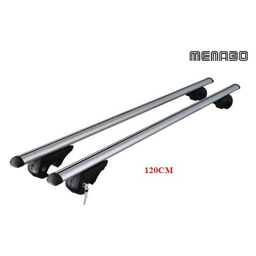 Compatible con Volkswagen Polo V Cross 2010 Barras DE Techo para Coche 120CM+PORTABICICLETAS MENABO con BARANDILLA NO Completamente ADJUNTA AL Techo Rack DE Equipaje DE Aluminio Aprobado