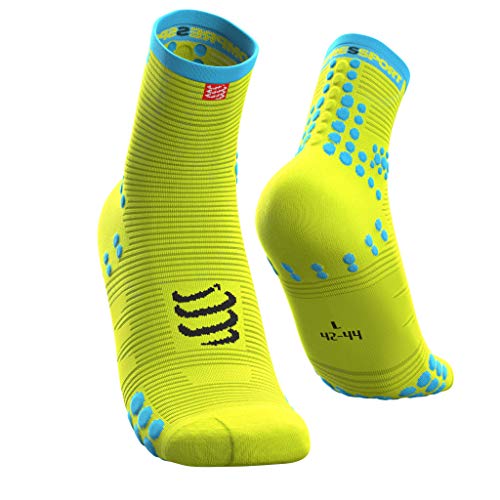 COMPRESSPORT PRSV3-RH Calcetín de Carreras, Sin género, Amarillo, T1