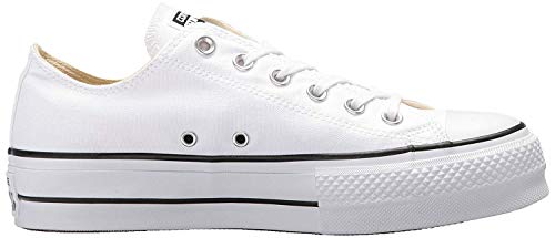 Converse Chuck Taylor CTAS Lift Ox Canvas, Zapatillas Mujer, Blanco White Black White 102, 39.5 EU