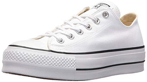 Converse Chuck Taylor CTAS Lift Ox Canvas, Zapatillas para Mujer, Blanco (White/Black/White 102), 36 EU