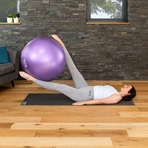 CORE BALANCE, Pelota de Pilates, Fitness, Yoga, Embarazo, Fitball para Ejercicios Gimnasia - Muy Resistente – Tamaño 55cm 65cm 75cm 85cm - Hinchador Incluido