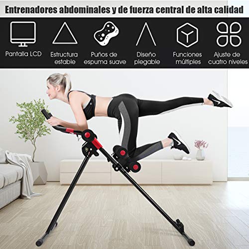 COSTWAY Banco Abdominales Banco de Entrenamiento Banco Inclinado Banco Sentadillas Levantamiento de Piernas Flexiones de Bíceps