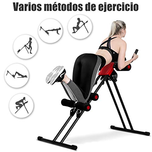 COSTWAY Banco Abdominales Banco de Entrenamiento Banco Inclinado Banco Sentadillas Levantamiento de Piernas Flexiones de Bíceps