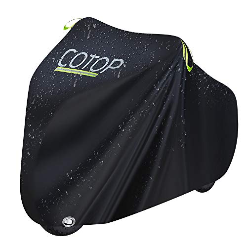 COTOP Funda para Bicicleta, 210T Cubierta Impermeable para Bicicleta Protección UV Anti Polvo Lluvia con Orificios de Bloqueo para Bicicleta de montaña/Bicicleta de Carretera/Bicicleta de Ruta