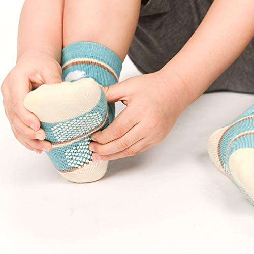 Cottock 12 Pares de Calcetines Antideslizantes para Niñas Pequeñas Algodón Lindo con Puños, Calcetines Antideslizantes para Piñas Pequeñas (12 pares, 1-3 años)