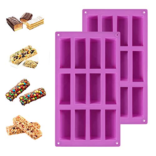 Creativo y Práctico Para Tartas Silicona Molde Barras Cereales Moldes de Silicona Multifuncional Para Jabón Molde de Silicona Morado Molde de Pastel Silicona Rectangular para Soap Cake Biscuit