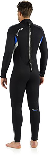 Cressi Castoro Man Traje Monopieza de Buceo Neopreno 5mm High Stretch para Hombre, Negro/Azul/Gris, XL/5