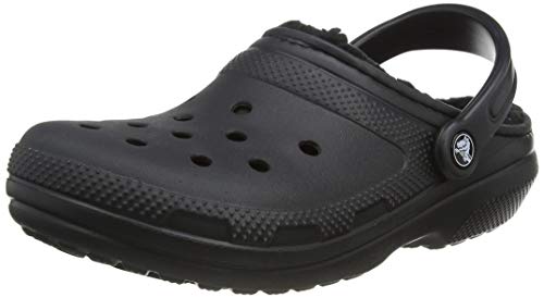 Crocs Classic Lined Clog, Zuecos Unisex Adulto, Negro (Black/Black), 43/44 EU