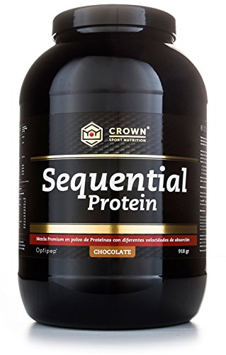 Crown Sport Nutrition Sequential Protein, Suplemento de proteína para antes de dormir para Deportistas, Sabor de Chocolate - 918 gr