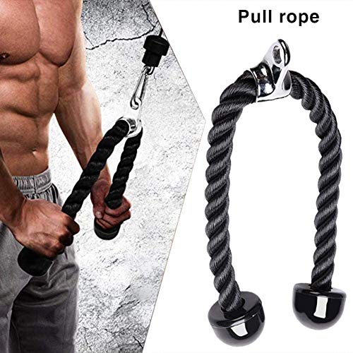 Cuerda Tríceps - Cuerda para Entrenamiento Trabajos Pesados Cuerda Biceps Cable de Fijación Nylon Triceps Cuerda Polea Desplegable Manijas Antideslizantes para Fitness Body Building Uso Doméstico