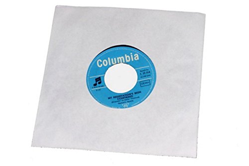 CUIDATUMUSICA 50 Fundas Interiores de Papel para Discos de Vinilo Singles 7" (Los Discos Pequeños) - Marca Cuida Tu Musica - / Ref.4007