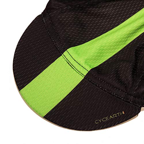 CYCEARTH Gorra de ciclismo para el sol PloPolyester transpirable gorra de béisbol para los hombres impresionantes gorras de motocicleta - negro - talla única