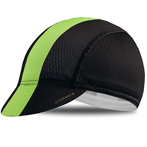 CYCEARTH Gorra de ciclismo para el sol PloPolyester transpirable gorra de béisbol para los hombres impresionantes gorras de motocicleta - negro - talla única