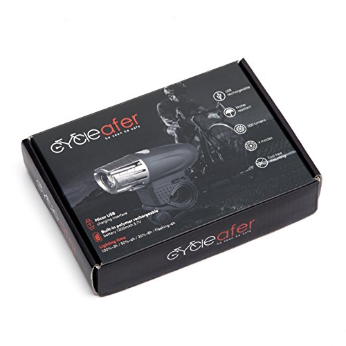 Cycleafer® Luz Bicicleta Recargable USB, GARANTÍA DE 3 años Linterna Bicicleta con Luz Bicicleta Delantera, y Luz Trasera Bicicleta, Luz LED Bicicleta para Carretera y Montaña