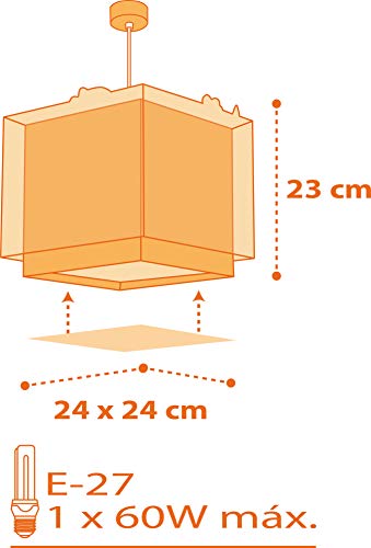 Dalber Lámpara Infantil de Techo Colgante Dinosaurios Dinos E27, Multicolor