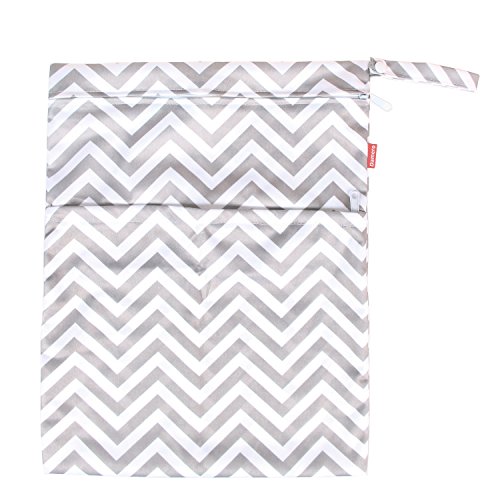 Damero Bolsa de 3 piezas Bolso de Cambiador Mochila para Bebé Bolsa para Ropa Organizador, Gray Chevron