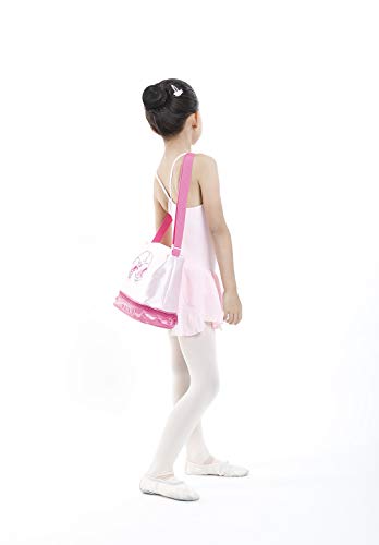 DANCEYOU Bolsa de Ballet Danza Deportes para Niña Tote Bolsa de satén Personalizada Bordada Princesa Niña Infantil