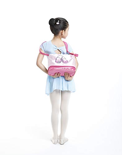 DANCEYOU Bolsa de Ballet Danza Deportes para Niña Tote Bolsa de satén Personalizada Bordada Princesa Niña Infantil