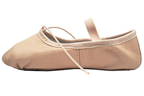 DANCEYOU Zapatos de Ballet de Cuero Zapatillas Gimnasia Ritmica de Rosa Carne para Niñas y Mujeres Suela Partida EU39/39.5