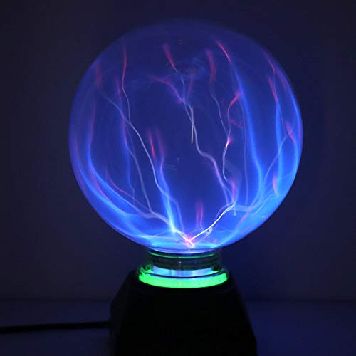 DAXGD Luces de bola de plasma, luz de plasma mágica de 5 pulgadas, lámpara estática de globo, luz mágica de fiesta electrostática sensible al tacto, luz azul