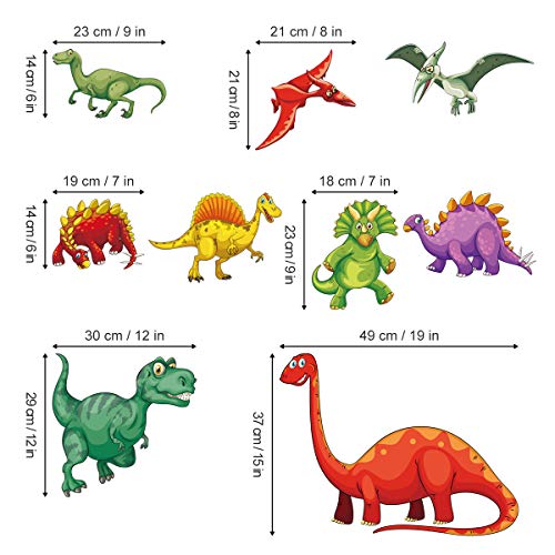 decalmile Pegatinas de Pared Dinosaurio Colorido Vinilos Decorativos para Niños Adhesivos Pared para Habitacion Bebés Guardería Dormitorio