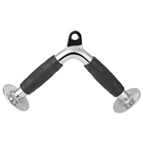 Delaman Barra de tríceps,Barra Triceps manija de Barra en Forma de V Acero Duradero Accesorio de Equipo de Cable para Gimnasio en casa