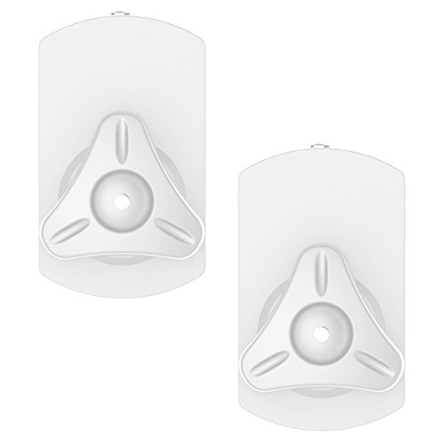 deleyCON 2X Soporte Universal para Altavoces y Bafles de Grado de Rotación + Inclinación hasta 10kg de Carga Instalación en Paredes y Techos - Blanco