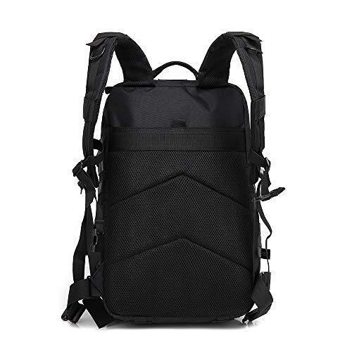 Delgeo Mochila Táctica 45L Gran Capacidad Múltiples Bolsillos Mochila Crossfit Nylon 900D Impermeable Mochila para Hombre y Mujer Mochila Senderismo, Acampada, Montañismo y más - Negro