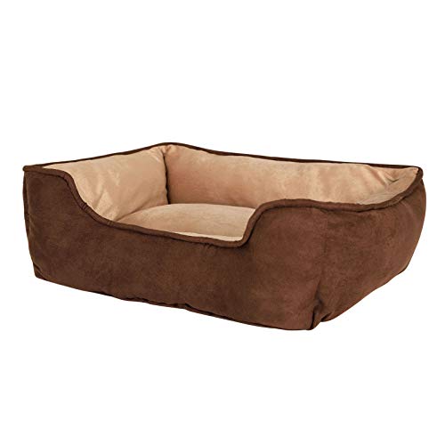 Dibea Cama Perros 2 en 1 cojín Perros sofá Perros (M) 80 x 60 cm marrón/Beige