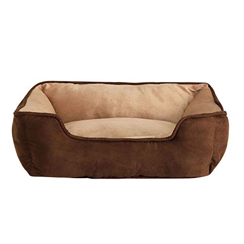 Dibea Cama Perros 2 en 1 cojín Perros sofá Perros (M) 80 x 60 cm marrón/Beige