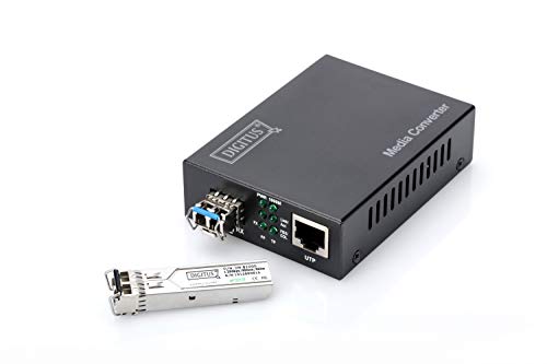 DIGITUS Módulo Gigabit SFP compatible con HP, Mini GBIC, modo único, LC Simplex (BiDi), Tx 1310 nm/Rx 1550 nm, 20 km, 1,25 Gbit/s.